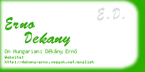 erno dekany business card